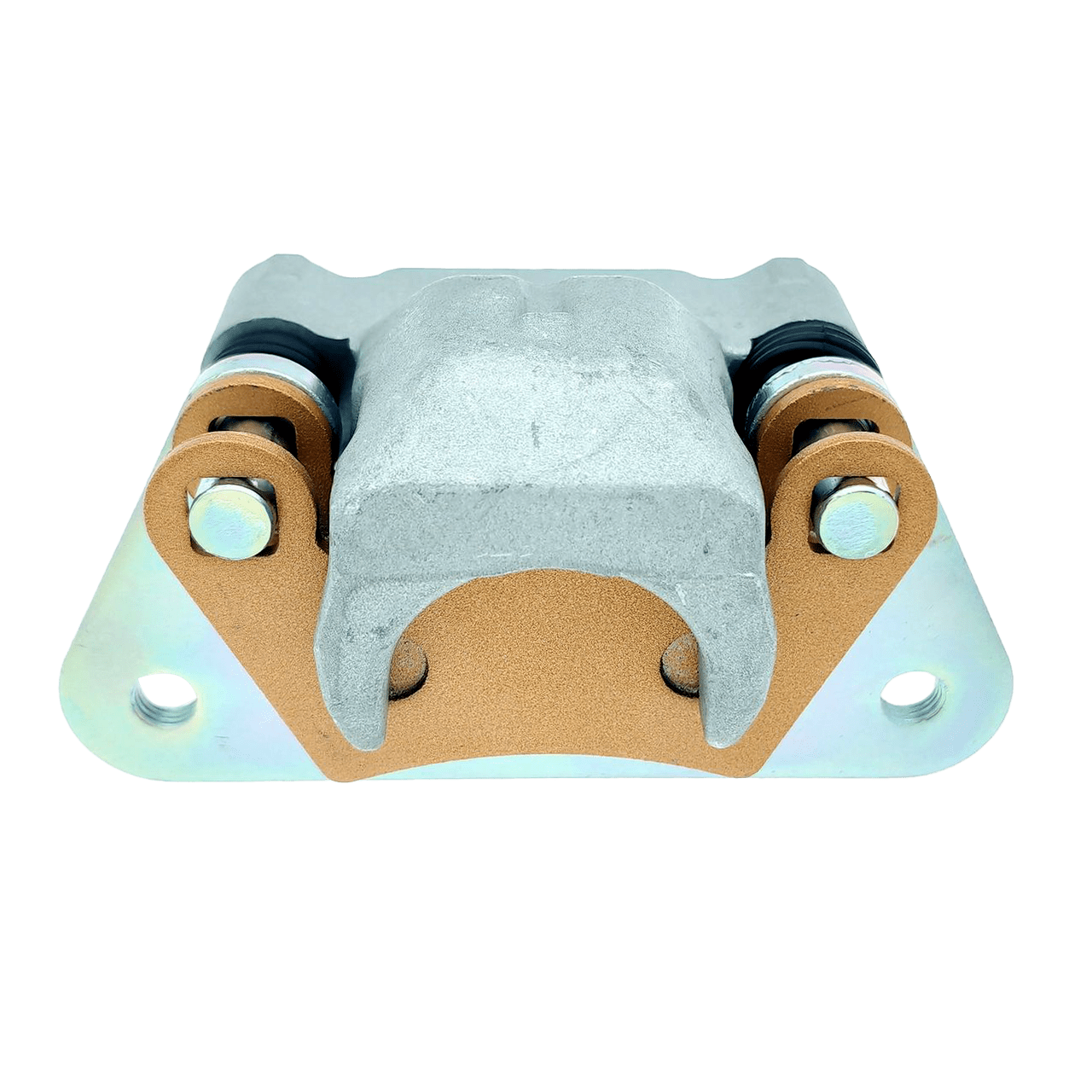 Rear Brake Caliper Pair With Pads For Polaris Ranger Crew XP 1000 (2019-2021) - Caltric Brand, Silver Finish
