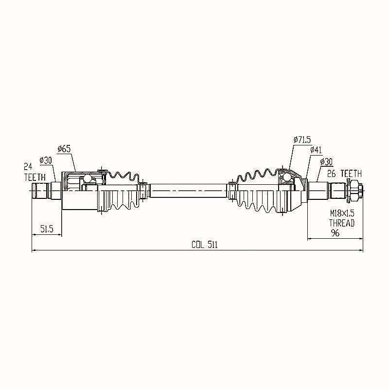 CV Shaft Complete – CAN-AM Outlander REAR/R 45