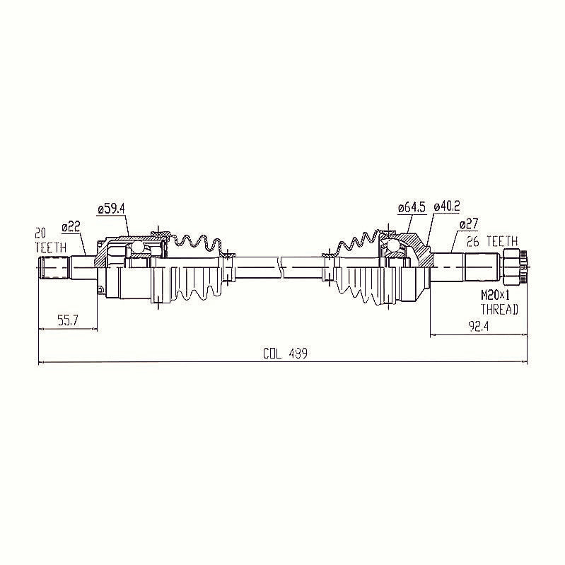 Complete CV Shaft Front Right Hand Honda TRX420 FA/FE/FM 14-16