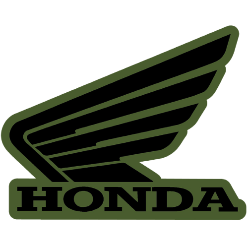 Honda Wing – L/H Tank Sticker – 107mm – Black/Green