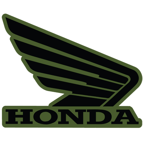 Honda Wing – R/H Tank Sticker – 107mm – Black/Green