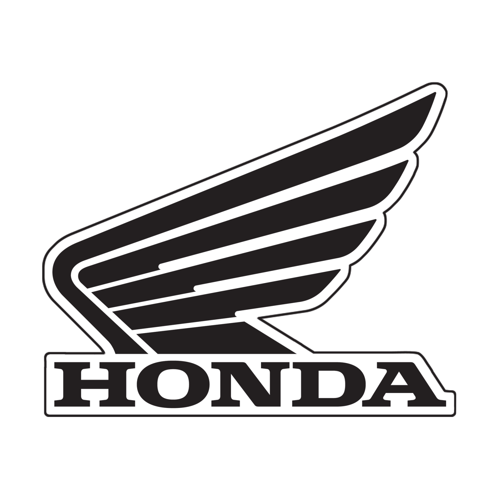 Honda Wing L/H Tank Sticker – 133mm Black TRX 500/520