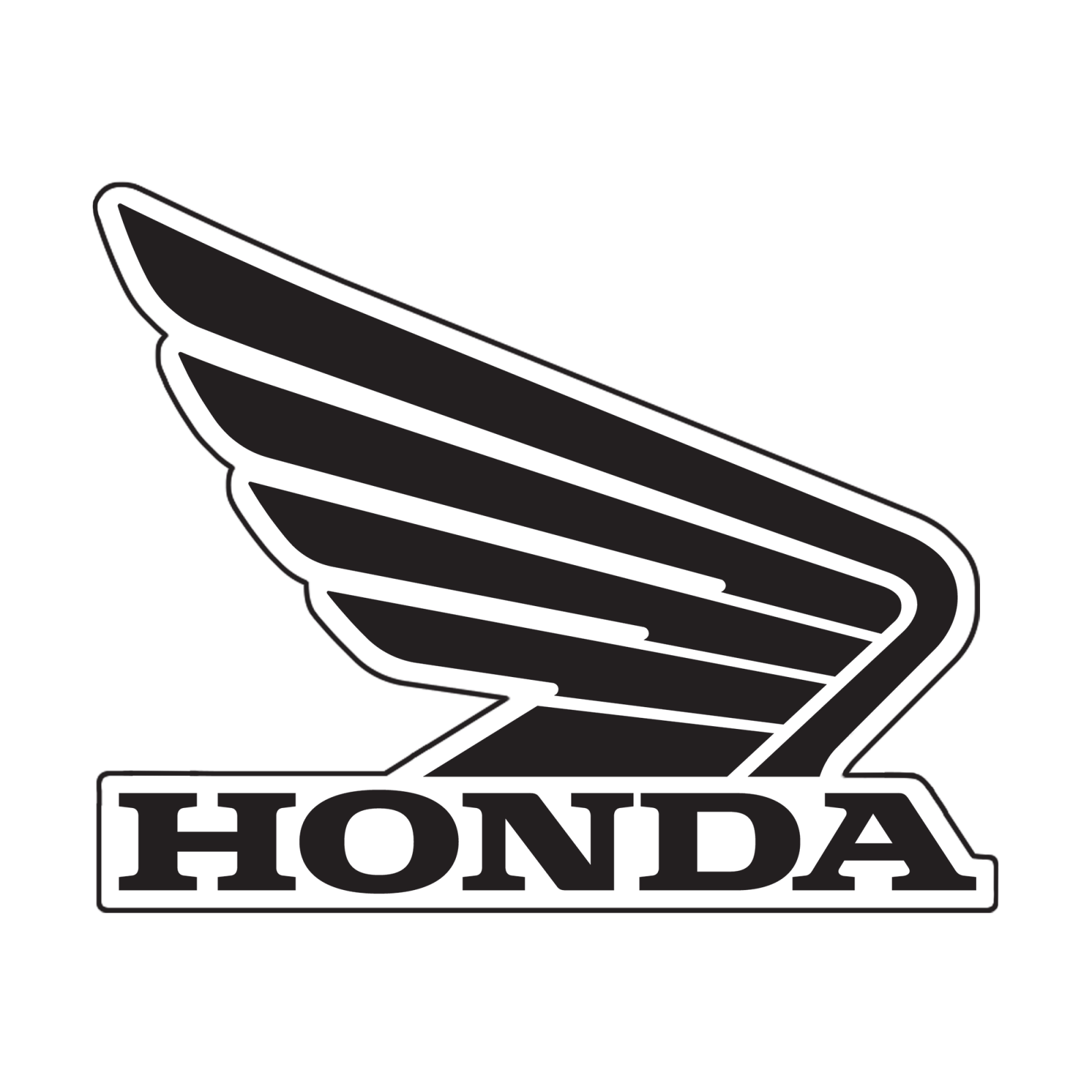 Honda Wing – R/H Tank Sticker – 133mm Black TRX 500/520