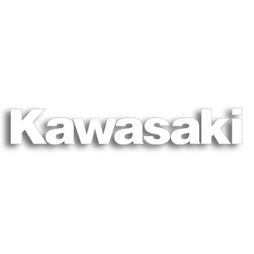 White Kawasaki Side Logo – Sticker