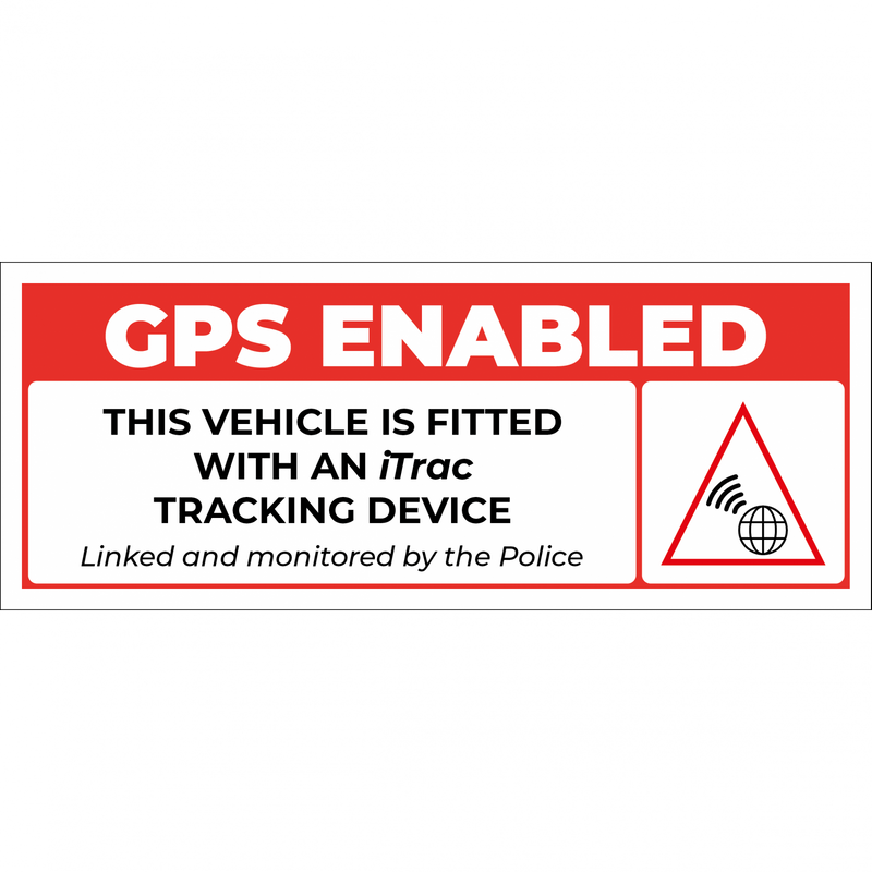Theft Deterrent Sticker – iTrac – 100mm x 40mm