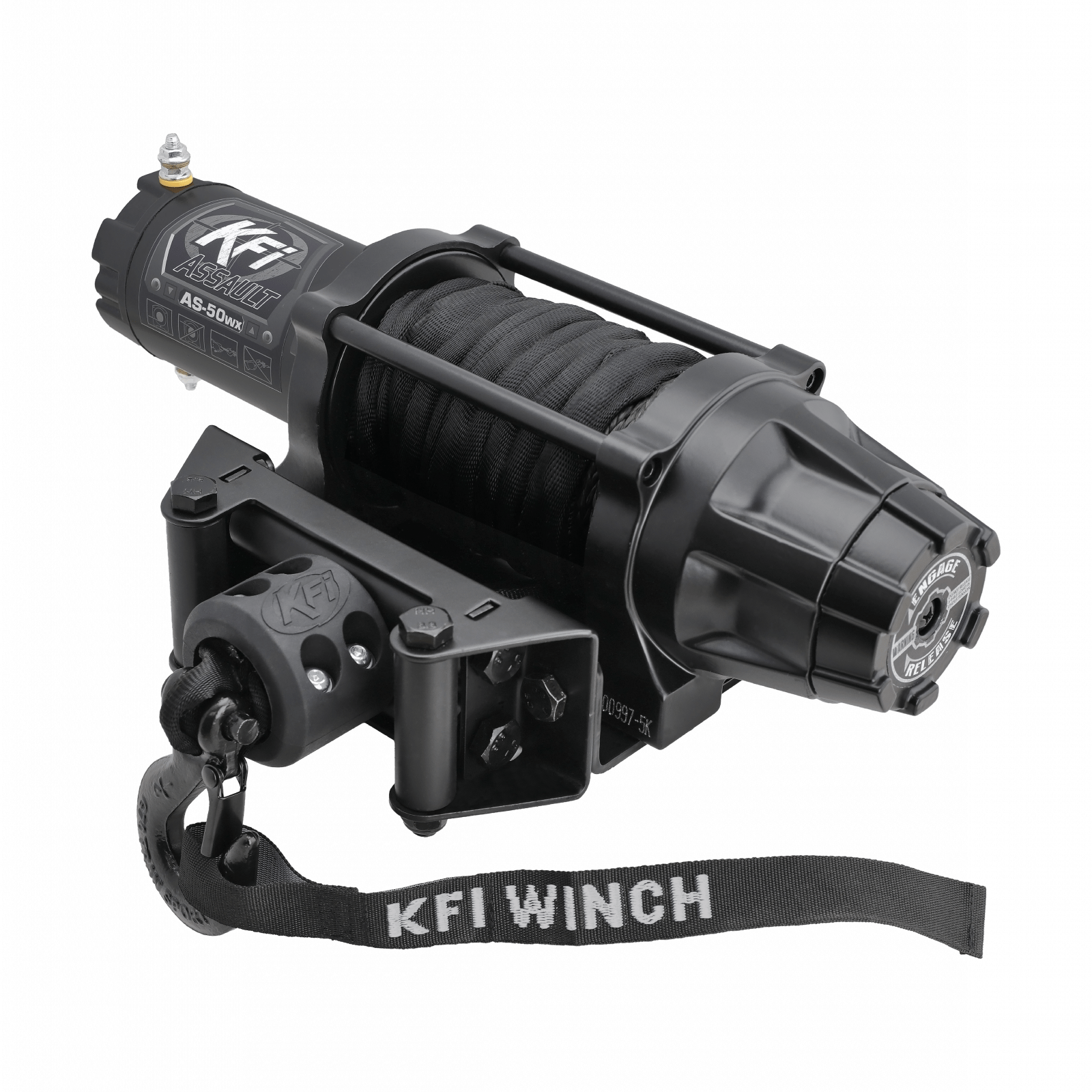 KFI Winch 5000lbs AS-50WX Assault Series WIDE – Synthetic Cable C/W Dash Switch