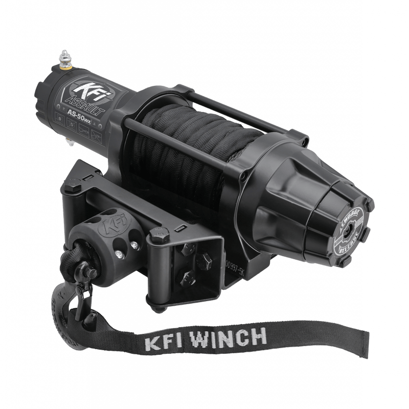 KFI Winch 5000lbs AS-50WX Assault Series WIDE – Synthetic Cable C/W Dash Switch