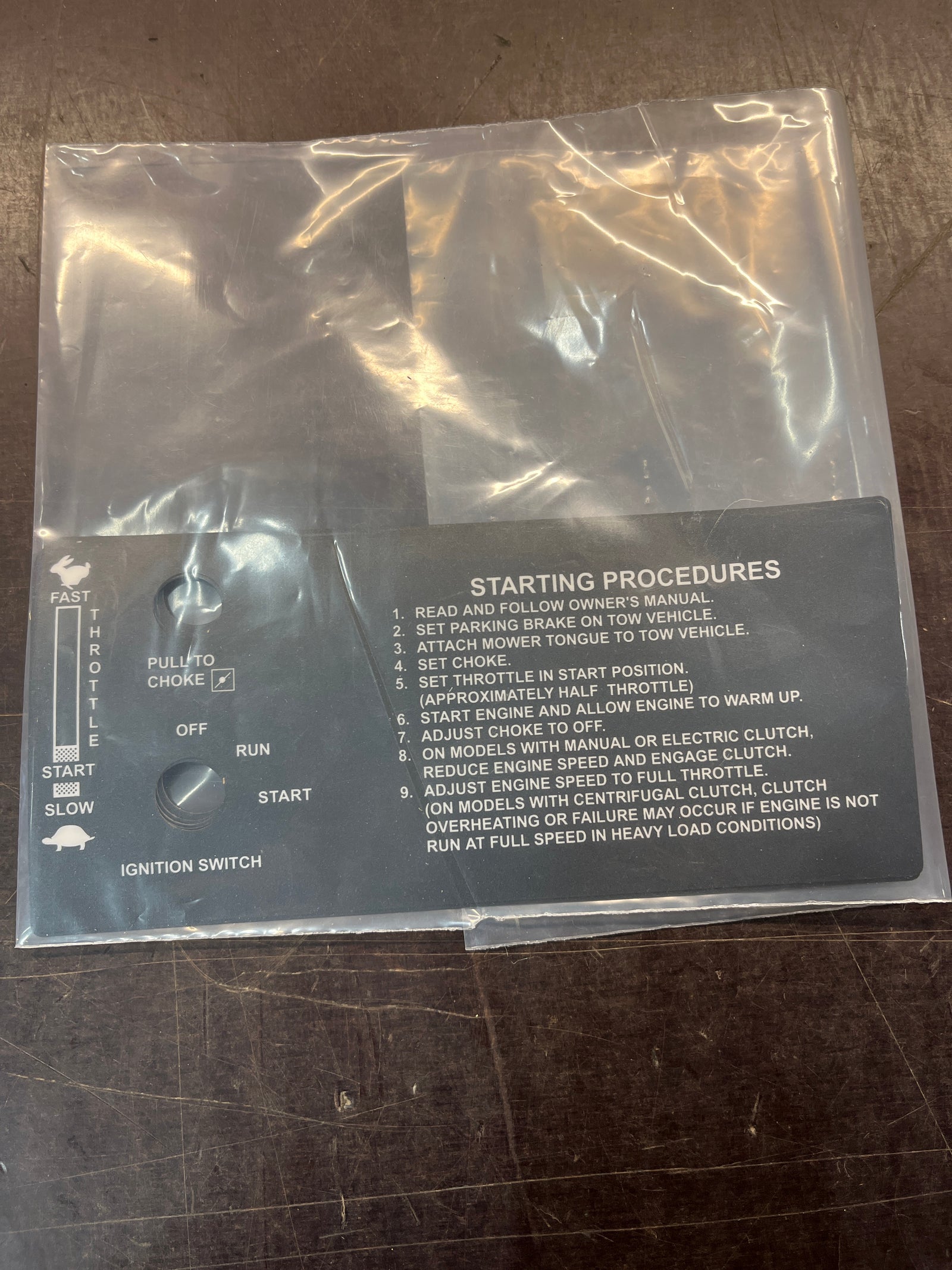 275001 - Kunz Control Panel Decal (AcrEase)