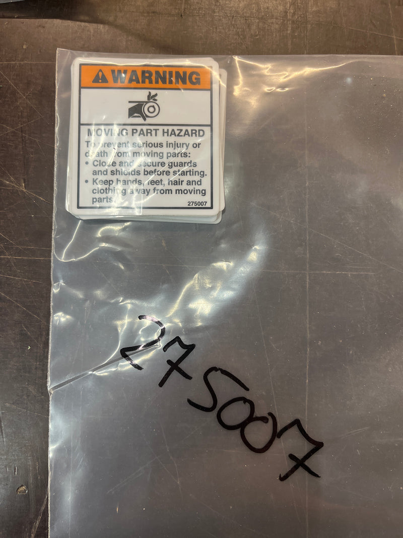 275007 - Kunz Warning Decal, Belt Shield