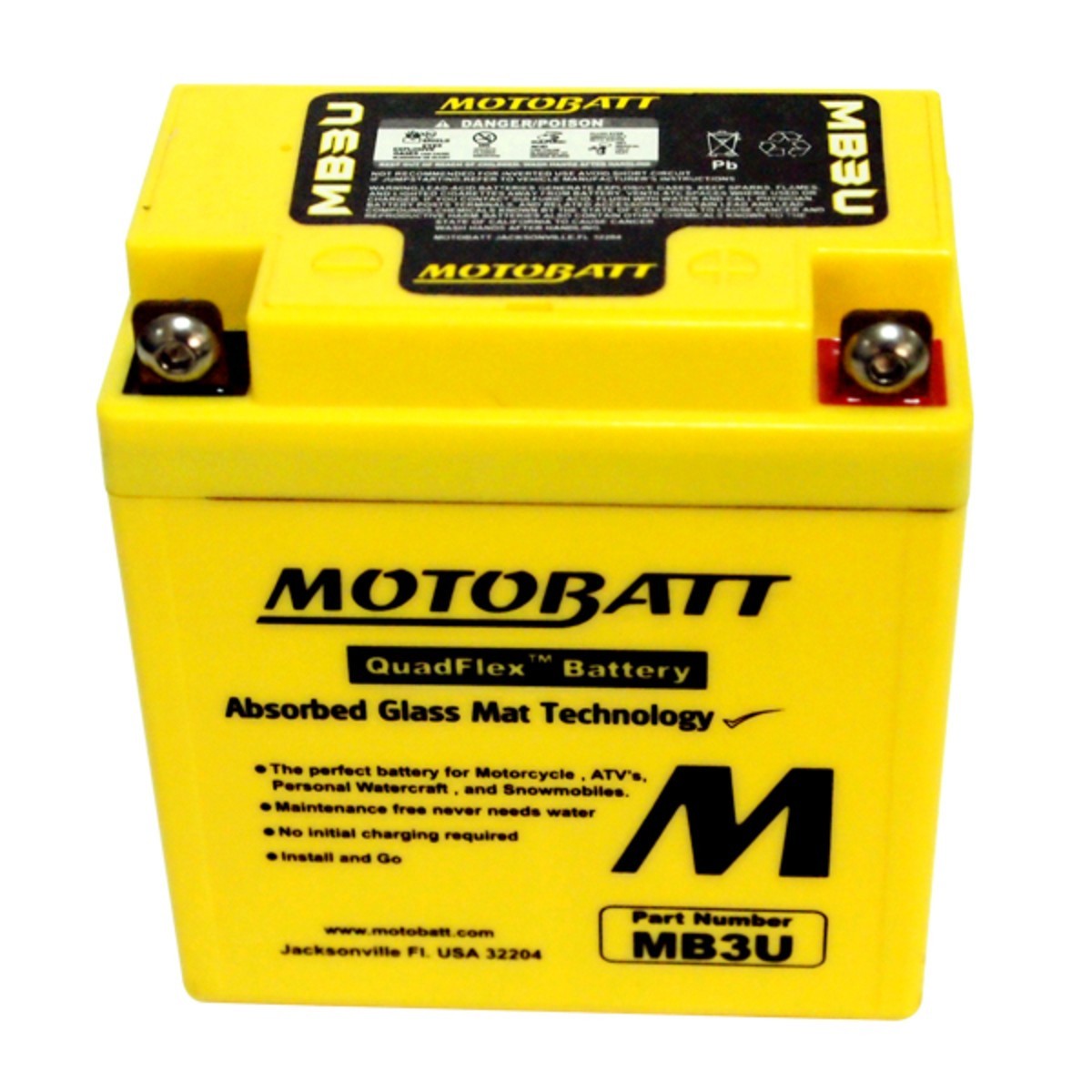 MB3U MOTOBATT BATTERY 12V 3.8AH