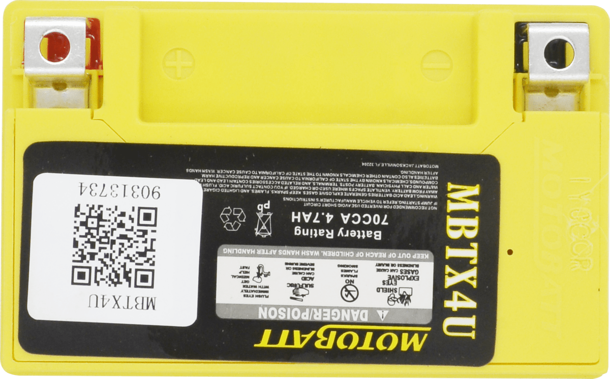 MBTX4U MOTOBATT BATTERY 12V 4AH