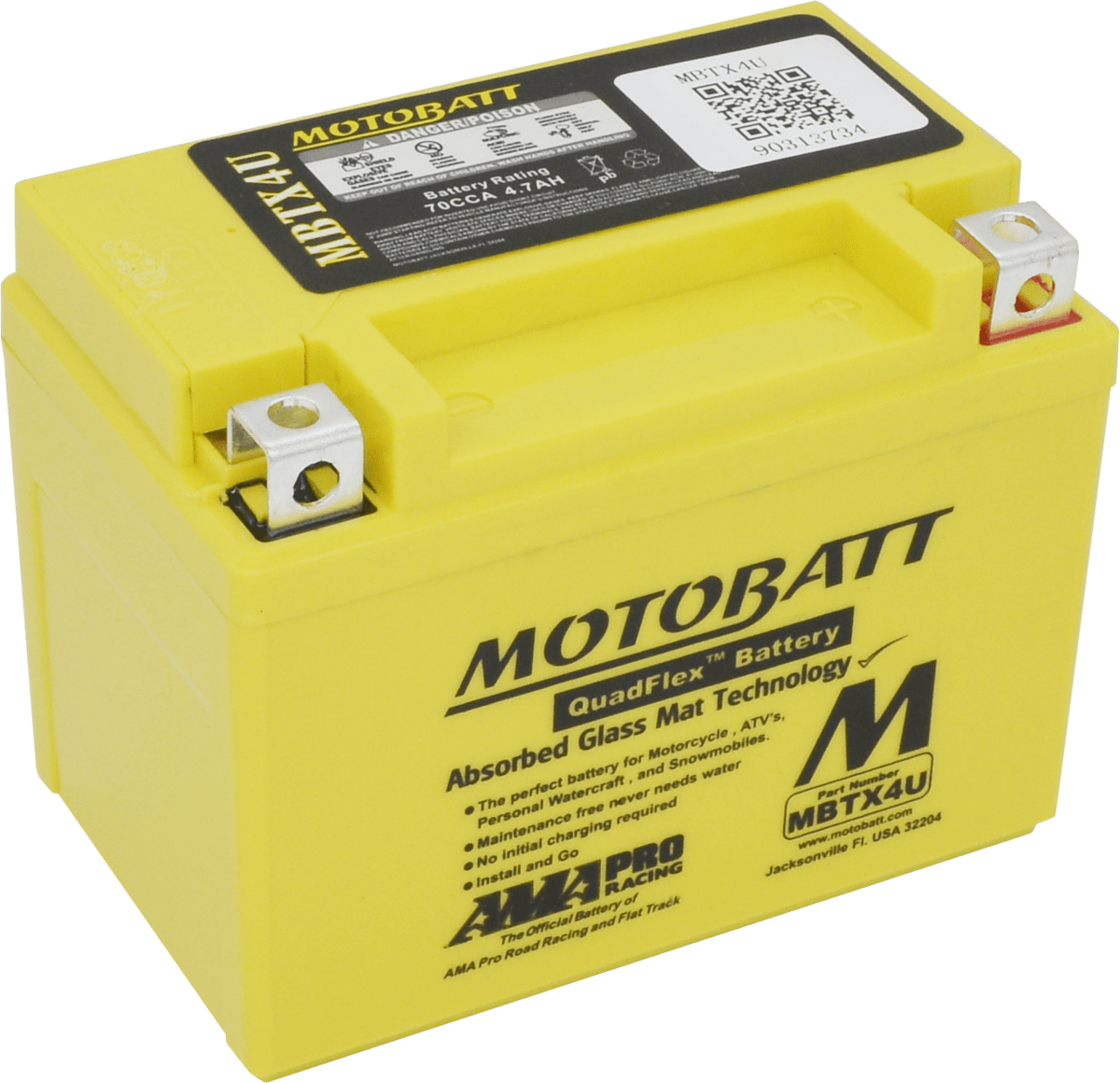 MBTX4U MOTOBATT BATTERY 12V 4AH