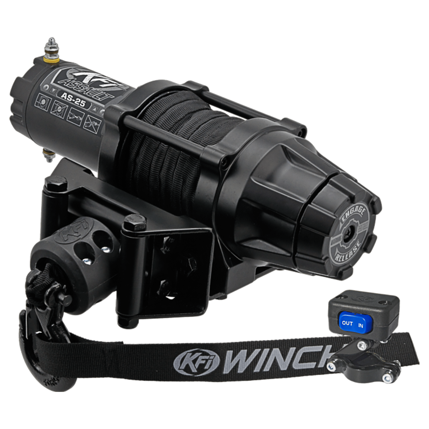 Assault Series 2500lb Winch – Synthetic Cable C/W Rocker Switch