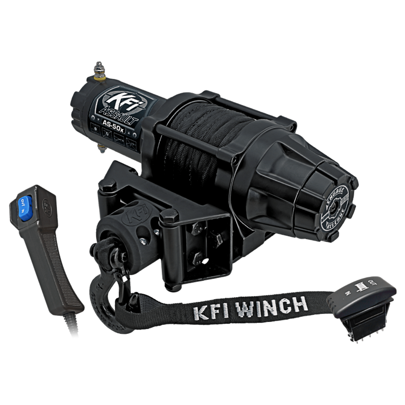 KFI | Winch | 5000lbs | AS-50 Assault Series – Synthetic Cable C/W Dash Switch / Hand Remote