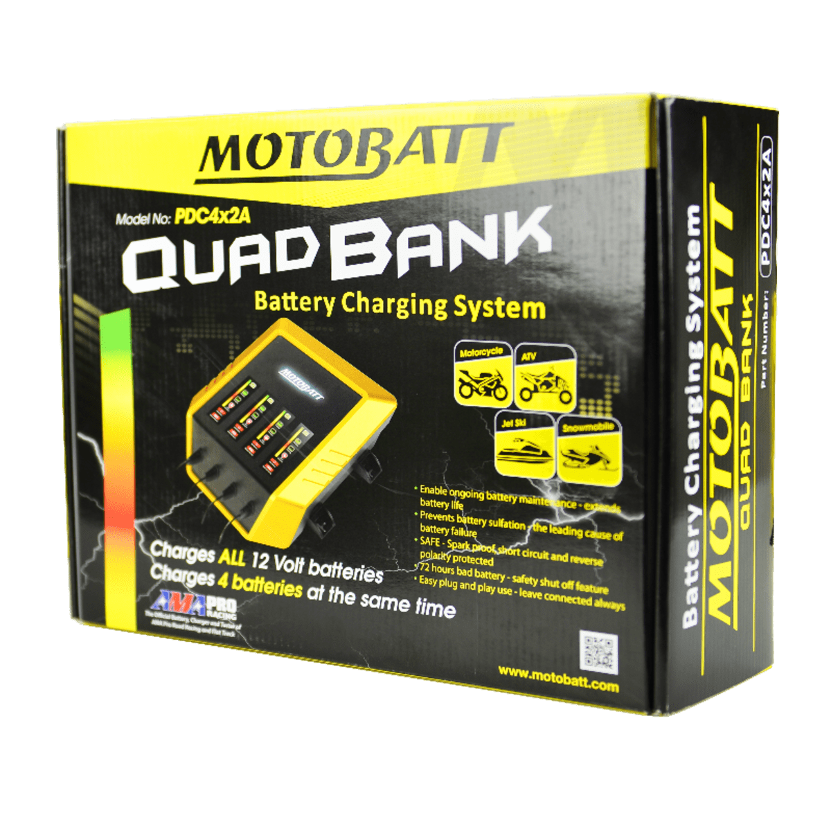 MOTOBATT QUAD BANK BATTERY CHARGER 12V