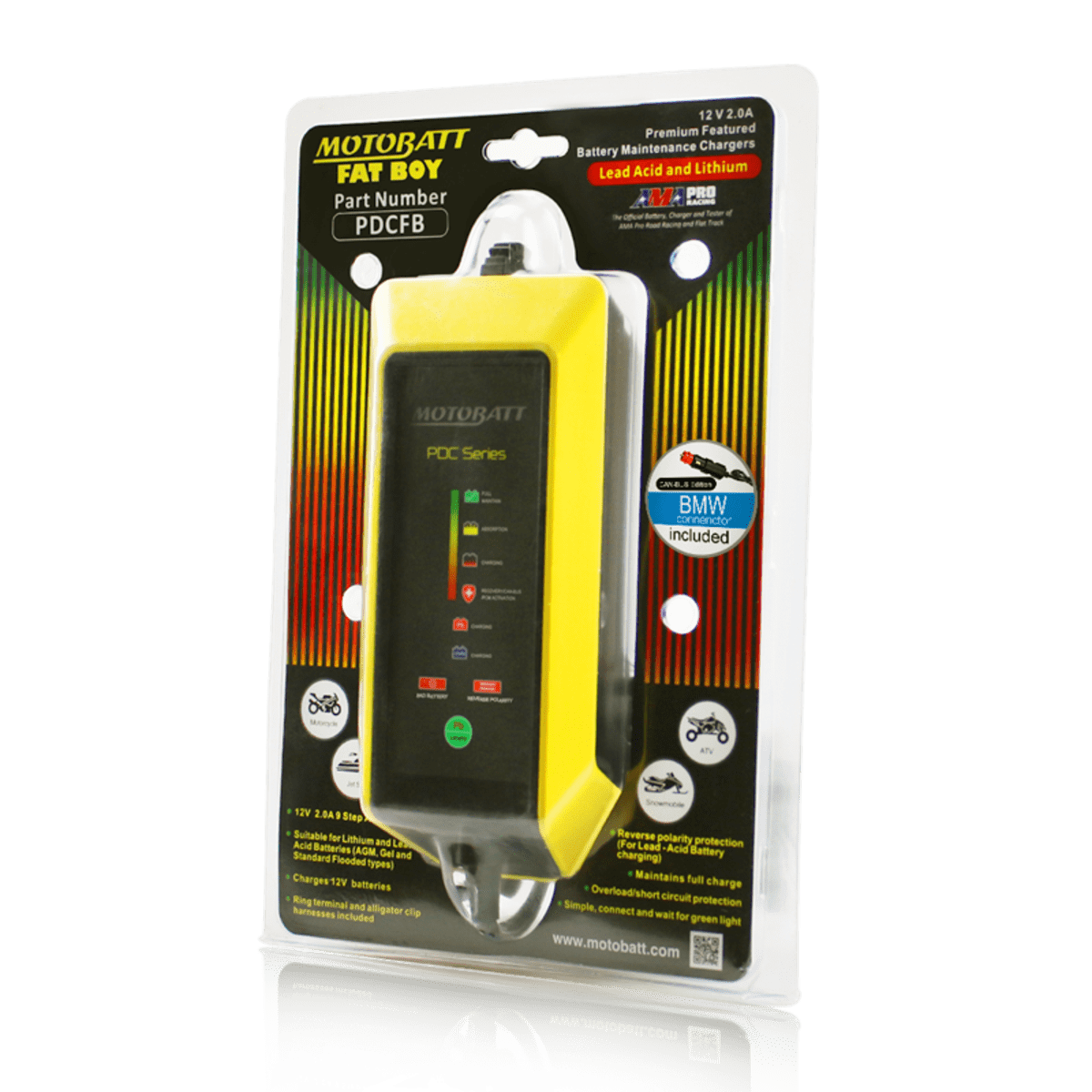 FAT BOY MOTOBATT 12V  BATTERY CHARGER LITHIUM AND LEAD