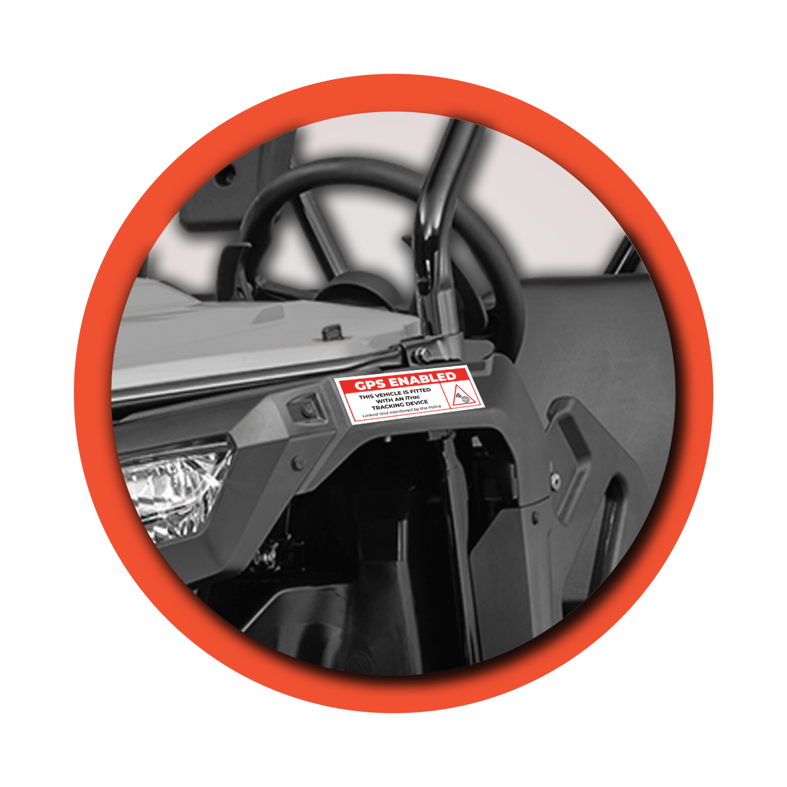 Theft Deterrent Sticker – iTrac – 100mm x 40mm