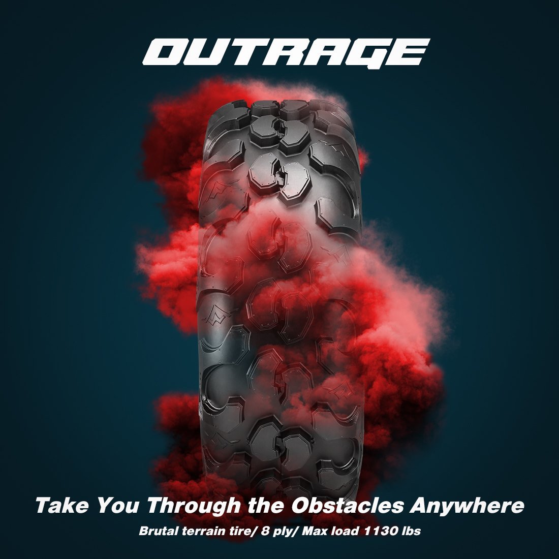 27×9 R14 (225/70 R14) | 8 ply | ATV Tyre | P3061 OUTRAGE | OBOR | 75F ( E-Marked )