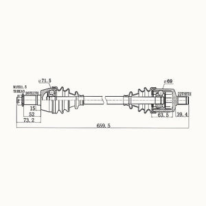 HYPER CV Shaft Polaris Ranger 900 Diesel Front