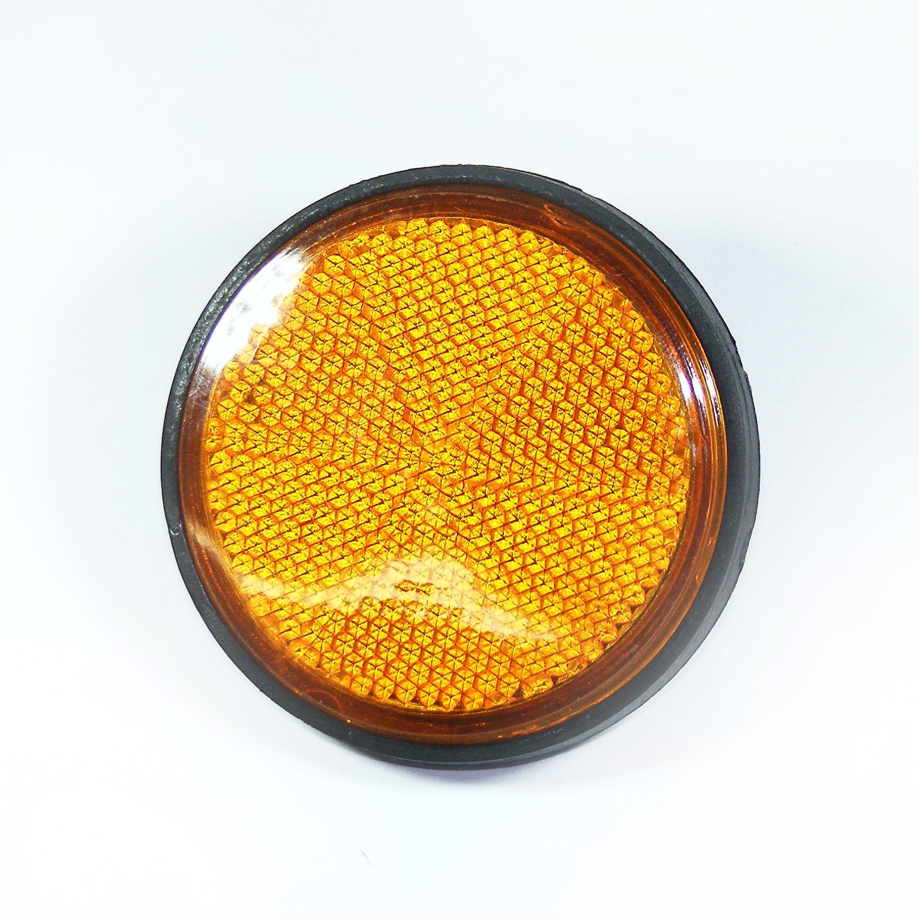 Round Amber Reflector With 6mm Mounting Bolt