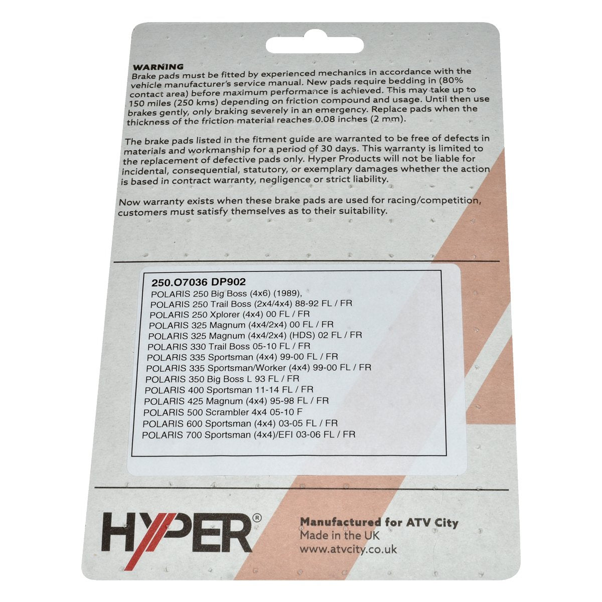 Brake Disc Pads – Front / Rear – Polaris Many Models