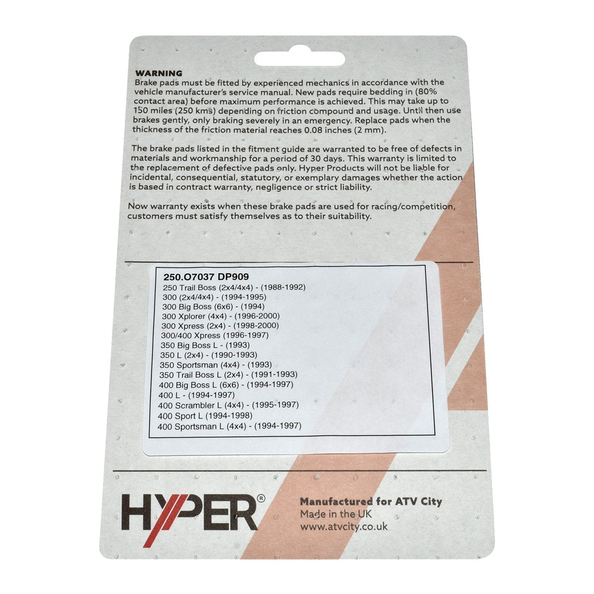 Brake Disc Pads – Rear – Polaris – E-Ton