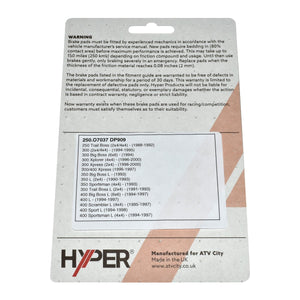 Brake Disc Pads – Rear – Polaris – E-Ton