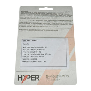 Brake Disc Pads –  Rear – Yamaha YFM 200 /225 /350 Big Bear