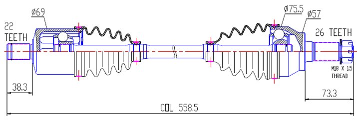 CV Shaft | Polaris Sportsman Scrambler 850 / 1000 | Front