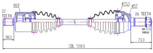 CV Shaft | Polaris Sportsman Scrambler 850 / 1000 | Front