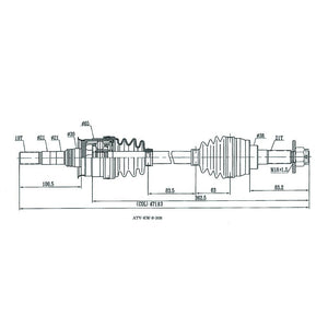 HYPER CV SHAFT // KAWASAKI // FRONT KLF 300 // 400 FRONT/