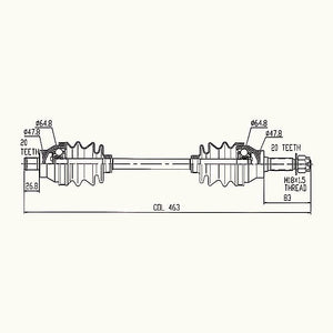 HYPER CV Shaft Polaris Hawkeye / Sportsman 300/400 Front