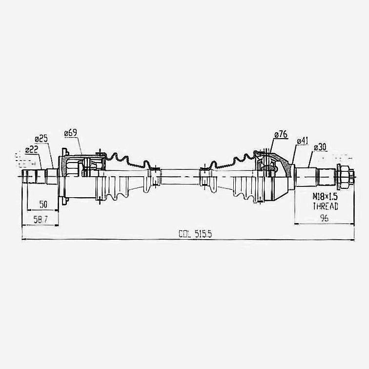 CV Shaft | Can-Am 650 / 800 /  1000 Outlander | Front L/H
