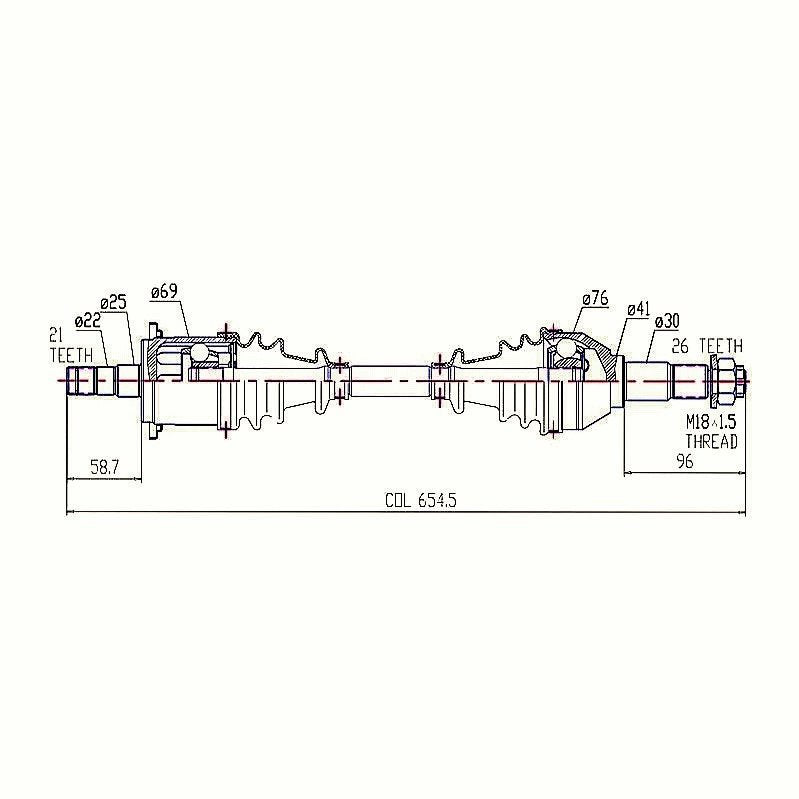 CV Shaft | Can-Am 800 / 1000 Commander | Front L/H