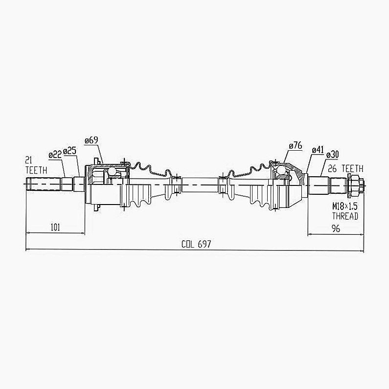 CV Shaft | Can-Am Commander 800 / 1000 | Front R/H