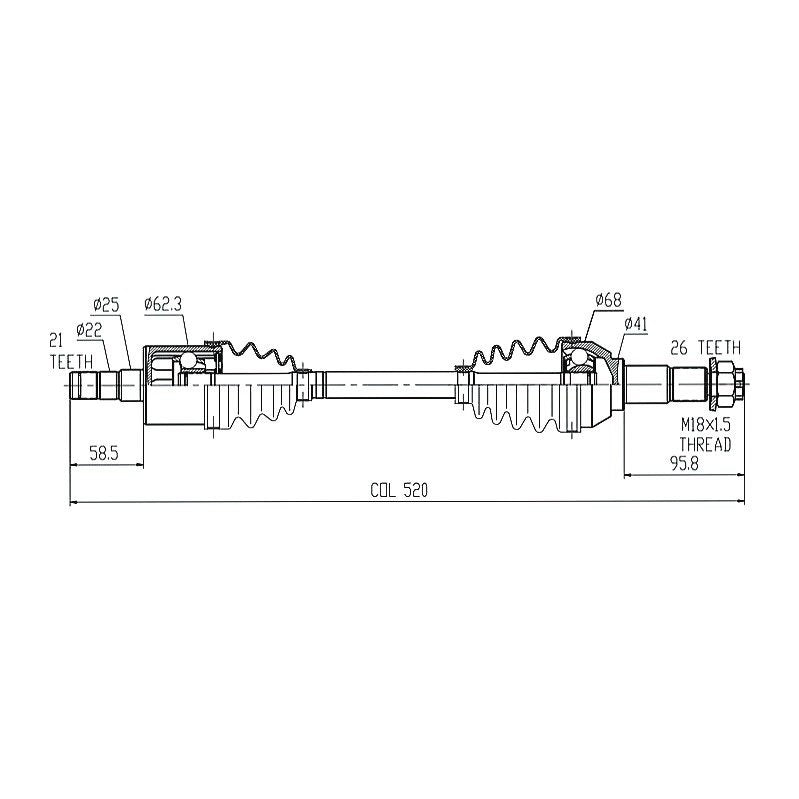 CV Shaft | Can-Am Outlander L 450 EFI / L 500 EFI / Renegade 500 EFI  | 570 Front L/H