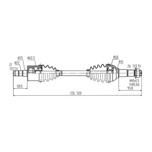 CV Shaft | Can-Am Outlander L 450 EFI / L 500 EFI / Renegade 500 EFI  | 570 Front L/H