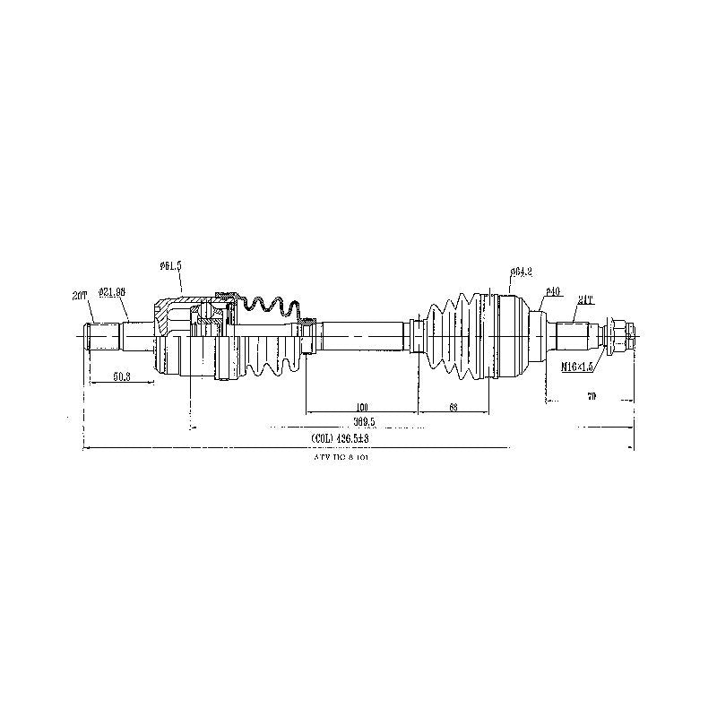 HYPER CV Shaft Honda 350 FE/FM 00-06 Front