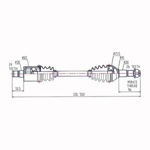 CV Shaft | Can-Am Outlander L 450 / L 500 / 570 / MAX | Rear L/H