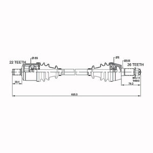 HYPER CV Shaft Polaris 800RZR/1000 Diesel Front / Ranger 902 Diesel