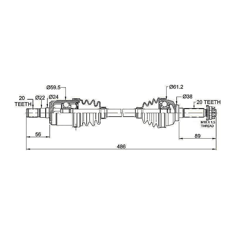HYPER CV Shaft Suzuki King Quad 450/500/700/750 Front