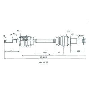 CV Shaft | Yamaha 450 / 660 / 700 Rhino | Rear R/H