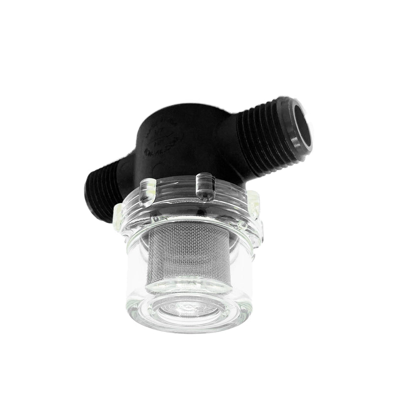 Inline Strainer 1/2 inch MNPT 50 Mesh with Clear Bowl