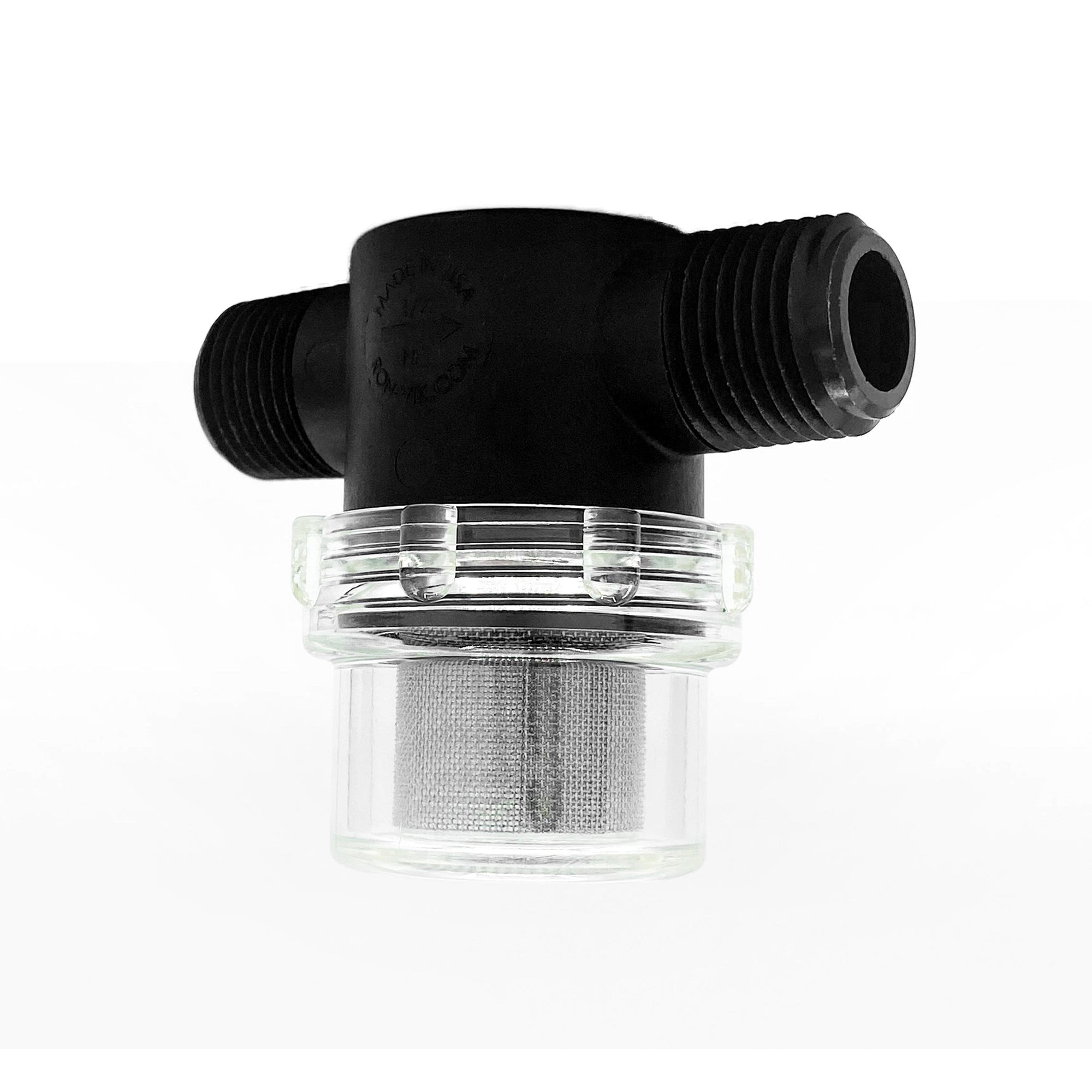 Inline Strainer 1/2 inch MNPT 50 Mesh with Clear Bowl