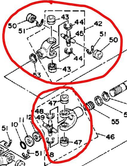 Front/Rear Drive Shaft Yokes/UJs | Yamaha | 250/350/400/600