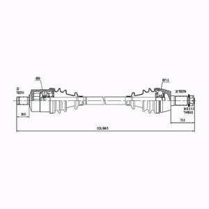 HYPER CV Shaft Polaris 500 /700/800 Front