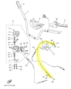 Brake Cable – Rear – Yamaha YFM 550/700 Grizzly