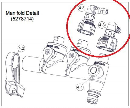Fimco | QC Manifold 3/8 | Swivel | 90 Degree Elbow Assembly