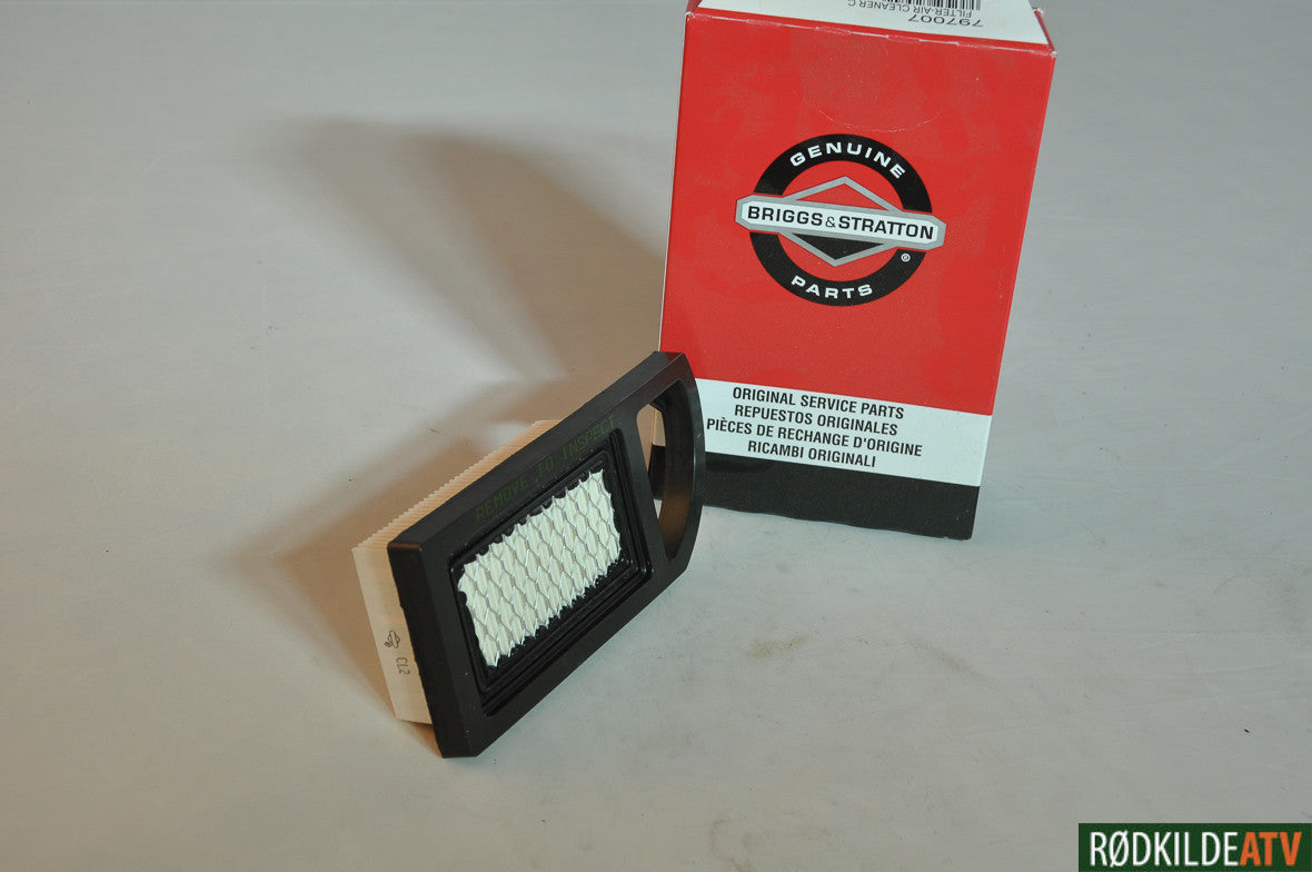 797007 - Luftfilter 13 HP Briggs Intek (used from 2006 - 2007) - Flat panel style airfilter til Finish Cut H40B og H60B- husk precleaner 697292 - Rødkilde ATV